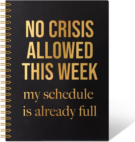 No Crisis Allowed This Week 160 Pages Hardcover Blank Spiral Notebook, Funny Work Life Humor Gifts for Work Friend, Perfect Co-Worker Gifts, Funny Boss Gifts, Office Gifts for Manager Leader in Kuwait