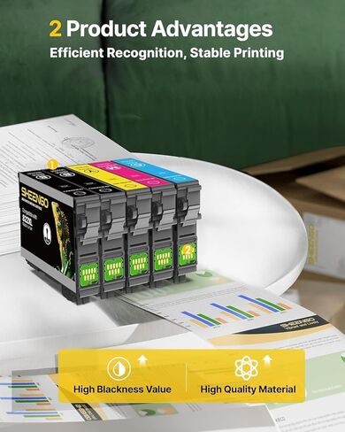 822XL Remanufactured Replacement for Epson 822XL Ink Cartridges Combo Pack for 822XL Printer Ink Epson for 822 XL T822 to use with Workforce Pro WF-3820 WF-4820 WF-4830 Printer（5 Pack） in Kuwait