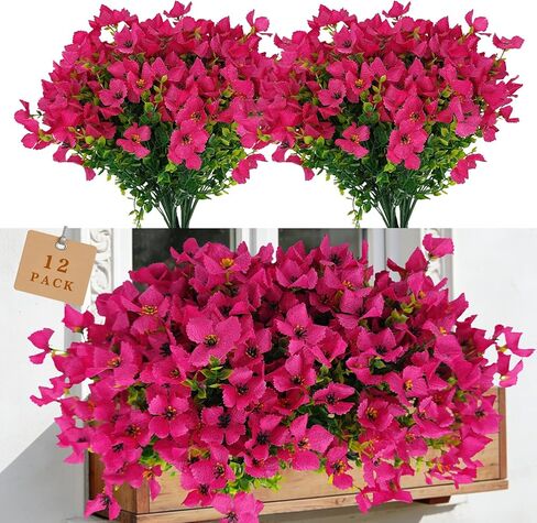 12 حزمة من النباتات الخضراء الاصطناعية ينبع نباتات بلاستيكية وهمية فروع الخضرة زهور وهمية للخارجية والداخلية والحديقة المنزلية وسلال معلقة وصناديق النوافذ ديكور الربيع وعيد الفصح وديكور المزرعة in Kuwait