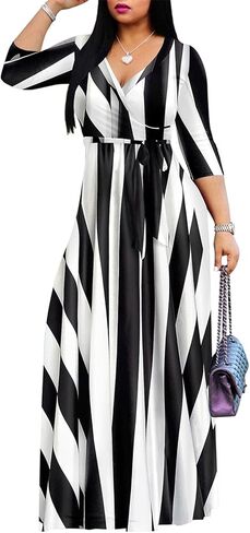Women's Floral Maxi Dress Summer Casual V-Neck 3/4 Sleeve Long Bohemian Print Evening Party Dress in Saudi Arabia