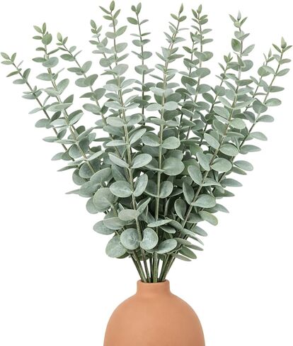 KALIONE 20 Pcs Eucalyptus Stems Artificial Flowers, Artificial Flowers for Decoration, Greenery for Vase, Faux Eucalyptus Stems for Home Office Flowers Bouquet Centerpiece Wedding Decoration in Saudi Arabia