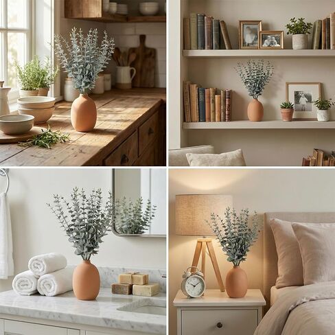 KALIONE 20 Pcs Eucalyptus Stems Artificial Flowers, Artificial Flowers for Decoration, Greenery for Vase, Faux Eucalyptus Stems for Home Office Flowers Bouquet Centerpiece Wedding Decoration in Saudi Arabia