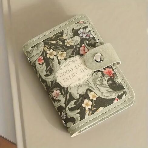 Credit Card Holder for Women Vintage Floral PU Wallet with 20 Slots for Credit Cards Large Capacity Slim Wallet in Saudi Arabia