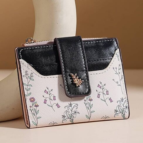 Women's Short Printed Card Bag Leather Card Holder Wallet Zipper Buckle Summer Clutch Ladies Khaki in Saudi Arabia