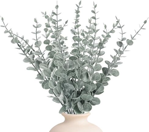 24pcs Artificial Eucalyptus Stems, Fake Greenery Leaves for Floral Arrangements, Home Office, Wedding Centerpiece, Christmas Party Decor in Saudi Arabia