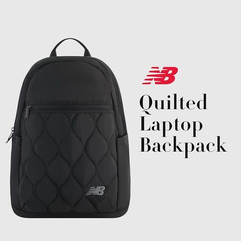 Concept One New Balance Laptop Backpack, Quilted Commuter Travel Bag for Men and Women, Black, 19 Inch in Saudi Arabia