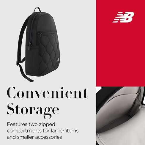 Concept One New Balance Laptop Backpack, Quilted Commuter Travel Bag for Men and Women, Black, 19 Inch in Saudi Arabia