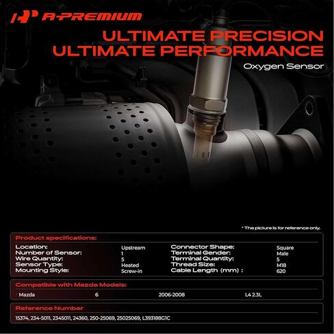 A-Premium O2 Oxygen Sensor Compatible with Mazda 6 2006 2007 2008, L4 2.3L, Upstream, Non Calif-ESV in Saudi Arabia