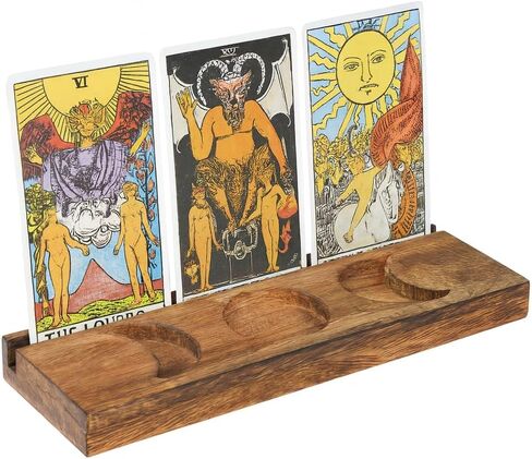 Handmade Wooden Tarot Card Holder Stand Set of 2– Crystal Altar Display for Daily Tarot Reading, Witchy Décor, Spiritual Gift, Fits Standard Tarot Decks in Kuwait