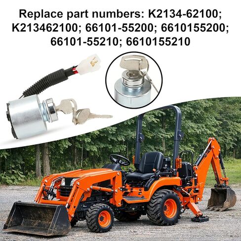 66101-55200 Ignition Switch with 2 Keys, Replacement for Kubota Tractors & Mowers BX22D, BX23D, BX2230, BX1500-BX2200, ZD18-ZD28, TG1860, G1700-G2460 in Kuwait