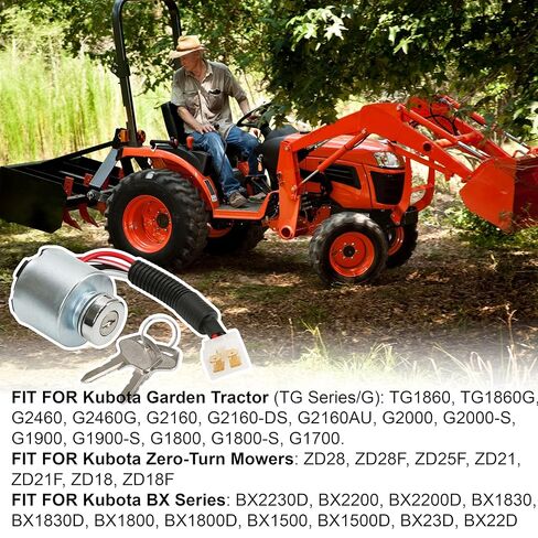 66101-55200 Ignition Switch with 2 Keys, Replacement for Kubota Tractors & Mowers BX22D, BX23D, BX2230, BX1500-BX2200, ZD18-ZD28, TG1860, G1700-G2460 in Kuwait