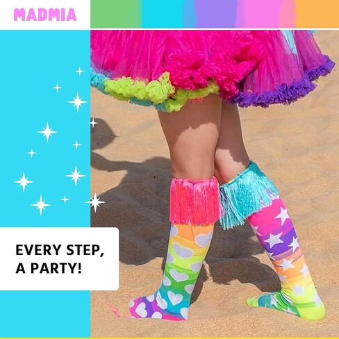 جوارب MADMIA Let's Dance، جوارب رقص جميلة تصل إلى الركبة مع شرابات مصنوعة خصيصًا في الأعلى! in Kuwait