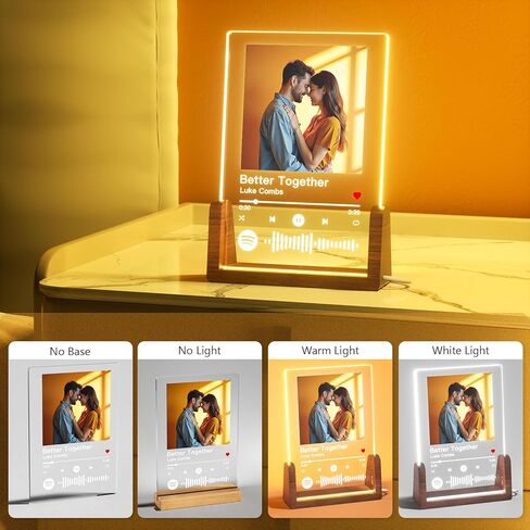 Valentines Day Gifts Personalized Spotify Plaque - Customized Photo Gift for Her Him, Acrylic Spotify Song Plaque - Custom Picture Frame Gifts for Girlfriend Boyfriend in Saudi Arabia