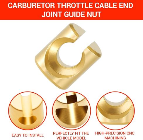 6 PCS Upgraded Throttle Idle Cable Ferrules Compatible with Harley 1996-2006 FLHR Road King 2009-2017 FXDF Fat Bob, End Joint Guide Nut Kit, Anti-Vibration Guide Nut for Carburetor Idle Control​​ ​​ in Kuwait