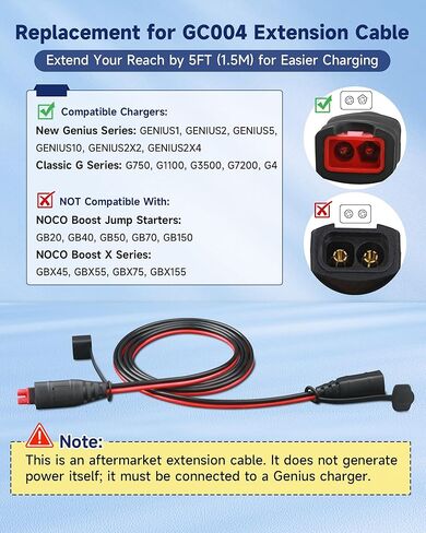 5FT 14AWG GC004 Extension Cable Compatible with NOCO Genius Chargers, Heavy Duty Quick Release X-Connect Adapter for GENIUS1 GENIUS2 GENIUS5 GENIUS10 G3500 G7200 in Saudi Arabia