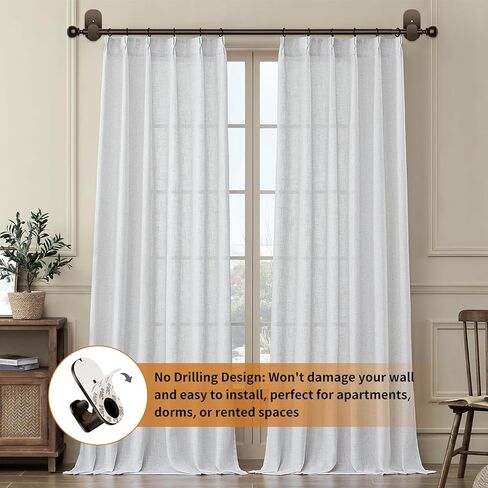 2 Pack Bronze Curtain Rods for Windows No Drilling 16 to 30 Inch, USFOOK 5/8 Inch No Drill Curtain Rod with 3M Adhesive Brackets, Apartment Friendly Drapery Rods with Round Finials in Kuwait