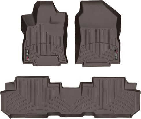 بطانات أرضية مخصصة من WeatherTech لسيارة Subaru Ascent - الصف الأول والثاني (441475-1-4)، أسود in Kuwait
