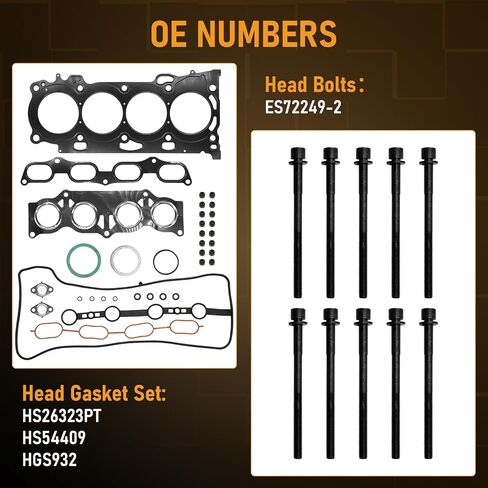 2.4 Head Gasket Kit Timing Chain for Toyota Camry 2009 2008 2007 Corolla Matrix 09 Highlander RAV4 Solara 2.4L HS26323PT Head Gasket Set Water Pump in Kuwait