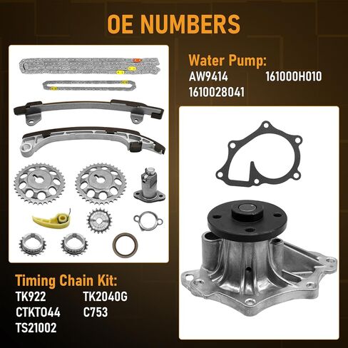 2.4 Head Gasket Kit Timing Chain for Toyota Camry 2009 2008 2007 Corolla Matrix 09 Highlander RAV4 Solara 2.4L HS26323PT Head Gasket Set Water Pump in Kuwait