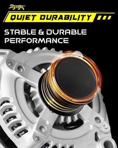 Oktiger Upgraded Alternator for Chrysler Town and Country 2011 2012 2013 2014 2015 2016 3.6L, for Dodge Grand Caravan 2011-2018, Journey Avenger, 12V 160A Clockwise 6-Groove Pulley, OE 04801624AD in Kuwait