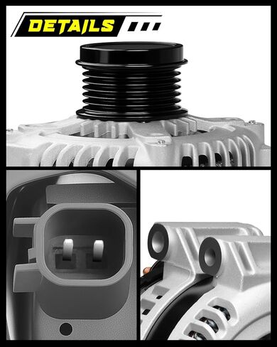 Oktiger Upgraded Alternator for Chrysler Town and Country 2011 2012 2013 2014 2015 2016 3.6L, for Dodge Grand Caravan 2011-2018, Journey Avenger, 12V 160A Clockwise 6-Groove Pulley, OE 04801624AD in Kuwait