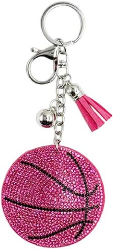 Sparkly Rhinestone Sports Ball Keychain Bling Baseball Football Basketball Key Ring for Sports Lover Purse Bag Gifts in Saudi Arabia