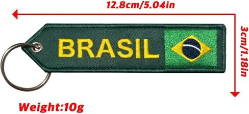 Pinstant Brasil Brazil Brazilian National Flag Portugeuse Federal Republic South America Ordem e Progresso Order Progress Blue Starry Sky Yellow Green Keychain Key Tag Chain Fob Ring in Kuwait