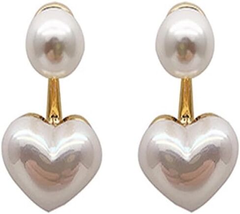 Pearl Earrings for Women Elegant Trendy Heart Dangle Drop Earring Dainty Stud Earrings Fashion Jewelry Mother's Day Gifts in Saudi Arabia