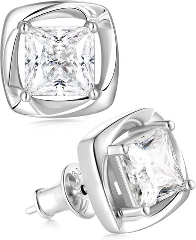 اللون-D 2 قيراط مويسانيتي الأميرة / الكمثرى / الدمعة / الأقراط البيضاوية قطع للنساء الرجال، الذهب / الذهب الأبيض مطلي 925 الفضة الاسترليني، أقراط عيد الميلاد عيد الأم عيد الحب in Kuwait