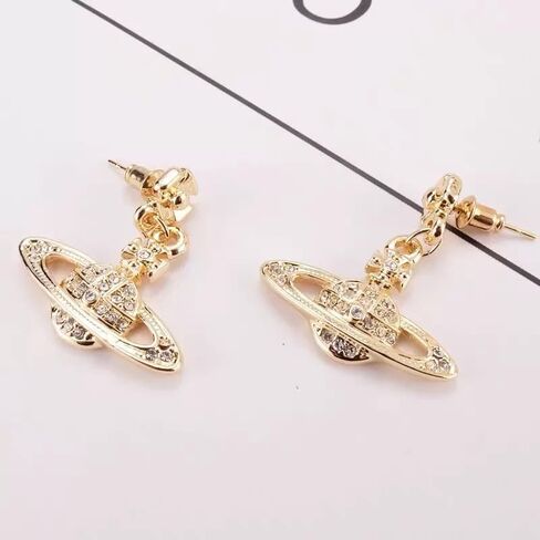 Colorful Earrings of Saturn for Women Saturn Earrings for Women Shining Punk Saturn Ear Studs(Gold) in Saudi Arabia