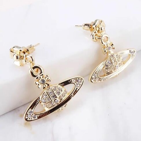 Colorful Earrings of Saturn for Women Saturn Earrings for Women Shining Punk Saturn Ear Studs(Gold) in Saudi Arabia