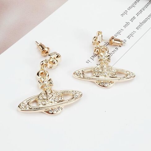 Colorful Earrings of Saturn for Women Saturn Earrings for Women Shining Punk Saturn Ear Studs(Gold) in Saudi Arabia