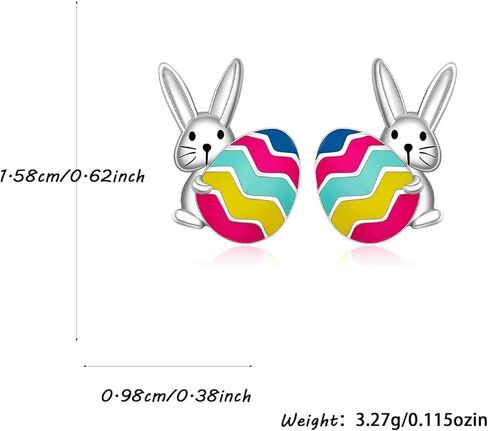 Easter Earrings for Women,Cute Bunny Egg Stud Earrings Hypoallergenic zirconia Rabbit Dangle Earring Easter Costume Holiday Jewelry in Saudi Arabia