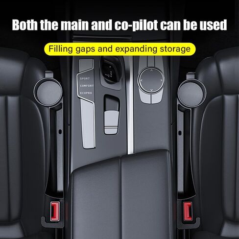 مجموعة حشو مقعد السيارة مكونة من قطعتين لملء الفراغ بين مانع مقعد المقعد لمنع العناصر من السقوط، خطاف حامل أكواب الماء متعدد الوظائف 4 في 1 بسعة كبيرة للتخزين العالمي لشاحنة سيدان SUV in Kuwait