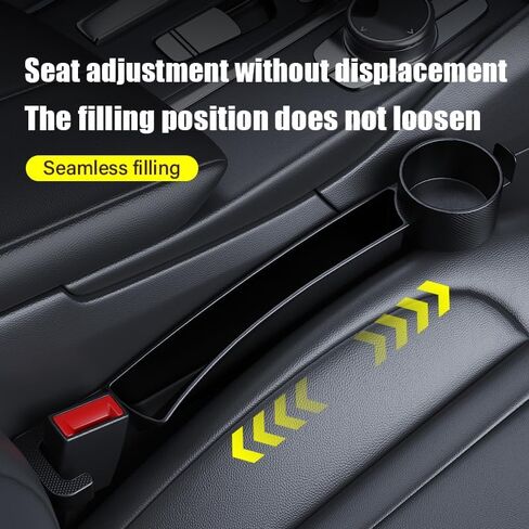 مجموعة حشو مقعد السيارة مكونة من قطعتين لملء الفراغ بين مانع مقعد المقعد لمنع العناصر من السقوط، خطاف حامل أكواب الماء متعدد الوظائف 4 في 1 بسعة كبيرة للتخزين العالمي لشاحنة سيدان SUV in Kuwait