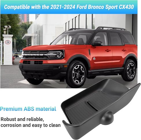Center Console Organizer Compatible with 2021-2024 Ford Bronco Sport CX430 Interior Accessories, Console Insert Drawer Storage Box; Not Fit for Ford Bronco in Saudi Arabia