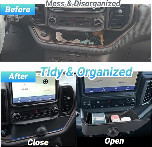 Center Console Organizer Compatible with 2021-2024 Ford Bronco Sport CX430 Interior Accessories, Console Insert Drawer Storage Box; Not Fit for Ford Bronco in Saudi Arabia