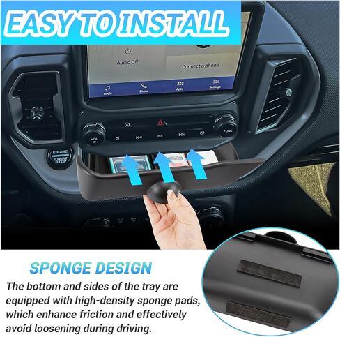 Center Console Organizer Compatible with 2021-2024 Ford Bronco Sport CX430 Interior Accessories, Console Insert Drawer Storage Box; Not Fit for Ford Bronco in Saudi Arabia