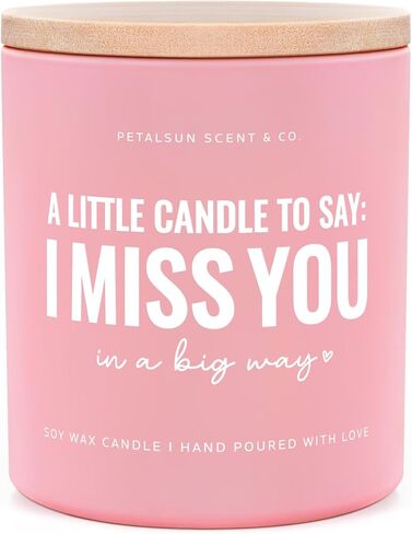 Long Distance Relationship Gifts for Her Girlfriend Wife, I Miss You Candle(10oz), Long Distance Friendship Gifts for Women, Best Friend, Sister, Lavender Vanilla, Pink Jar in Kuwait