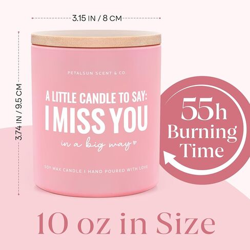 Long Distance Relationship Gifts for Her Girlfriend Wife, I Miss You Candle(10oz), Long Distance Friendship Gifts for Women, Best Friend, Sister, Lavender Vanilla, Pink Jar in Kuwait
