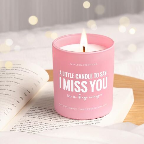 Long Distance Relationship Gifts for Her Girlfriend Wife, I Miss You Candle(10oz), Long Distance Friendship Gifts for Women, Best Friend, Sister, Lavender Vanilla, Pink Jar in Kuwait