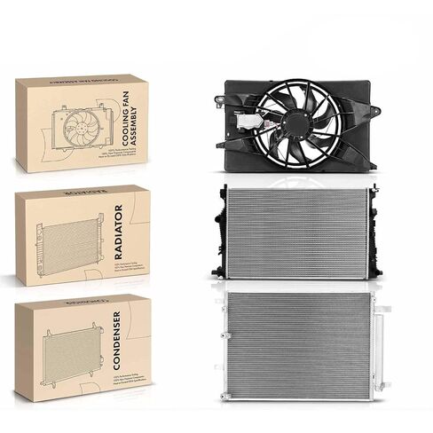 Replacement Parts for 3X Radiator&AC Condenser&Cooling Fan Kit for Jeep Cherokee 2014-2018 L4 2.4L Mod-A58PP-96161 in Saudi Arabia