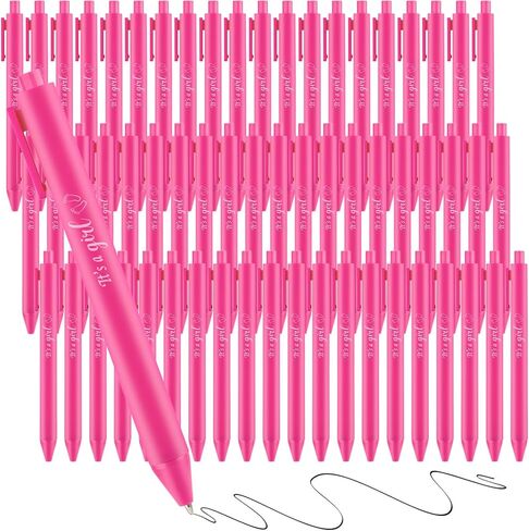 Mototo 60 Pcs Baby Shower Ballpoint Pen Baby Shower Party Favor Retractable Pink Ballpoint Pen with Black Ink for Girl Guest Teacher Student Office School Writing Journal Party Supplies in Saudi Arabia