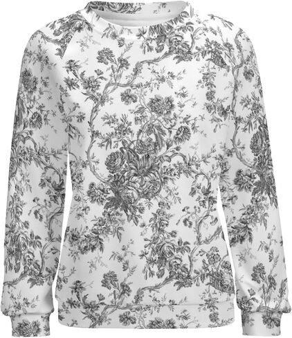 سترة JITUIHOM أنيقة كلاسيكية منقوشة بالزهور باللون الرمادي ورقبة دائرية، كلاسيكية بأكمام طويلة، مناسبة للارتداء اليومي في المكتب والمنزل S in Kuwait