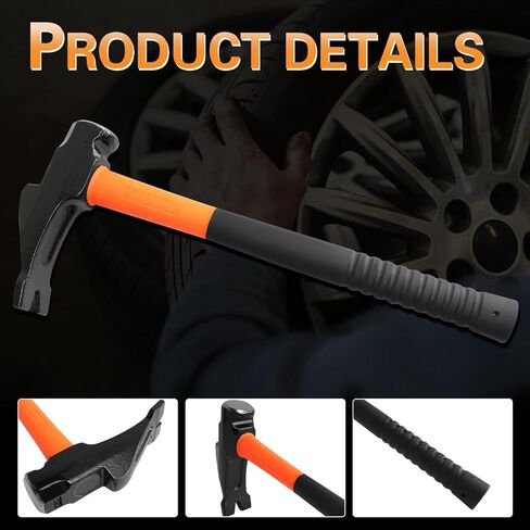 مطرقة إطارات مقاس 20 بوصة مع تصميم قاطع خرز للإطارات لسهولة إزالة الإطارات، أداة شديدة التحمل لصيانة الإطارات وإصلاحها، تناسب السيارات والدراجات النارية والمركبات الرباعية والجرارات وإزالة إطارات in Kuwait