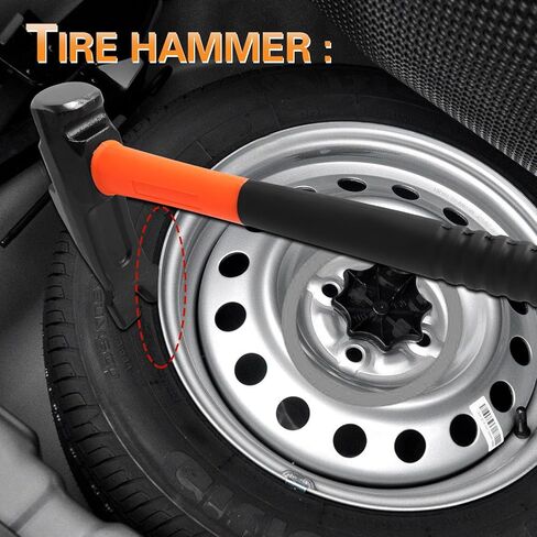 مطرقة إطارات مقاس 20 بوصة مع تصميم قاطع خرز للإطارات لسهولة إزالة الإطارات، أداة شديدة التحمل لصيانة الإطارات وإصلاحها، تناسب السيارات والدراجات النارية والمركبات الرباعية والجرارات وإزالة إطارات in Kuwait
