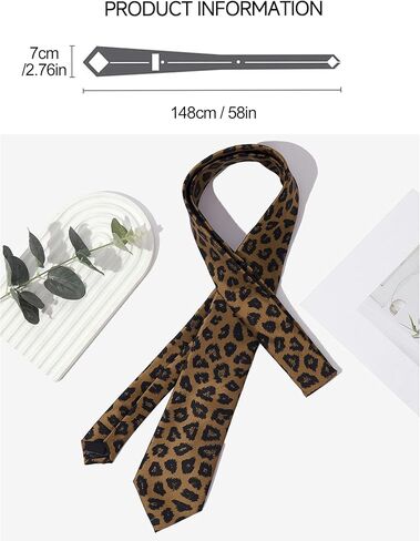 Leopard Necktie for Women Men, 2.8 Inch Wide Skinny Novelty Animal Print Cheetah Tie for Party Business Wedding Party Casual Fashion in Kuwait