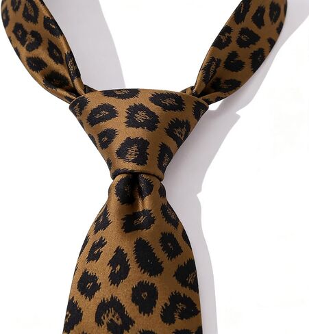 Leopard Necktie for Women Men, 2.8 Inch Wide Skinny Novelty Animal Print Cheetah Tie for Party Business Wedding Party Casual Fashion in Kuwait
