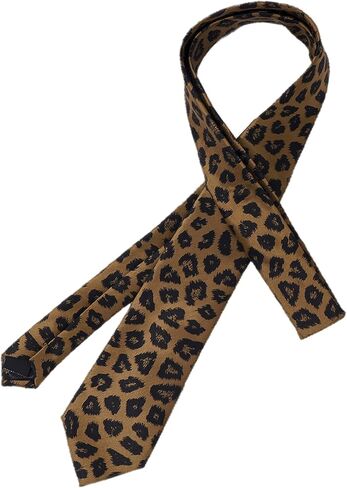 Leopard Necktie for Women Men, 2.8 Inch Wide Skinny Novelty Animal Print Cheetah Tie for Party Business Wedding Party Casual Fashion in Kuwait