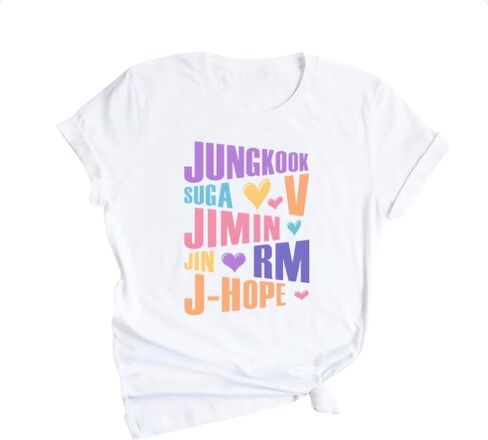 تيشيرتات جديدة لـ Bangtan Boys Women Sleeve اسم العضو تي شيرت مطبوع لبضائع Kpop Merch in Kuwait